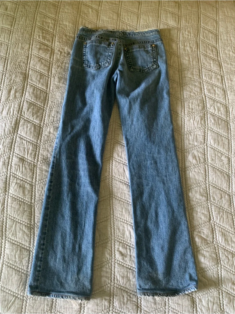 Roberto Cavalli Blue Distressed Straight-Leg Jeans Size 42 (US 6)